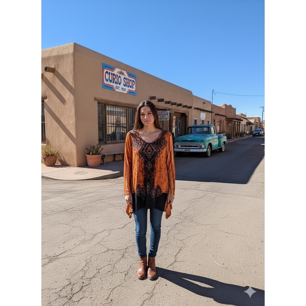 Unbranded Western Style Pullover Shirt With Beautiful Aztec Pattern. Size 12 - Picture 2 of 4